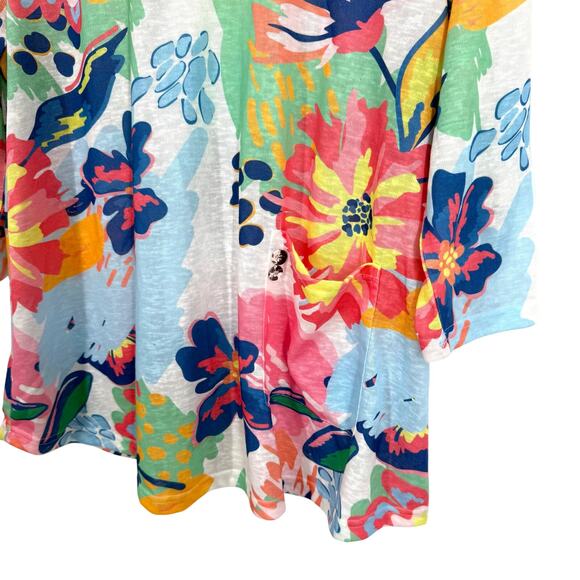 Shana Sz Large Floral Tropical Wearable Art to Wear Summer Blouse Shirt Top - Picture 5 of 10